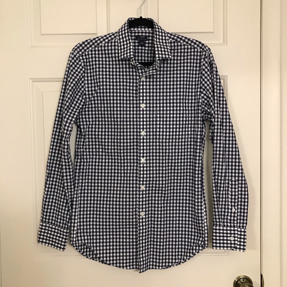 J. Crew Factory Navy/White Dress Shirt